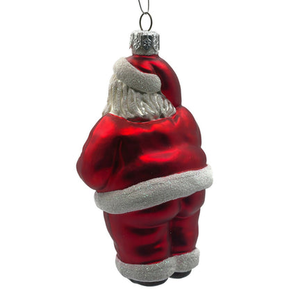 Patricia Breen Ho Ho Ho Santa Claus Red White Matte Christmas Tree Ornament