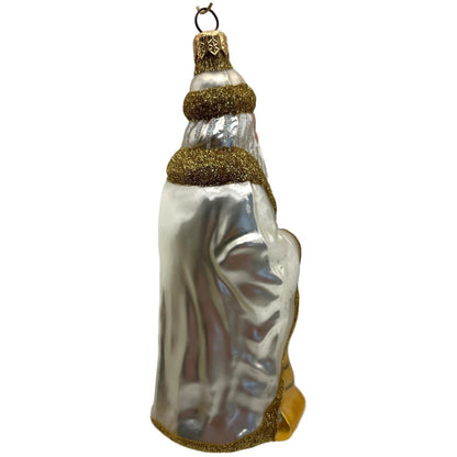 Patricia Breen Making His List Santa Pearl Gold Holly Berries Christmas Ornament