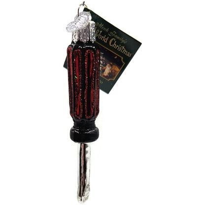 OWC Screwdriver Construction Tools Work Glass Old World Christmas Ornament