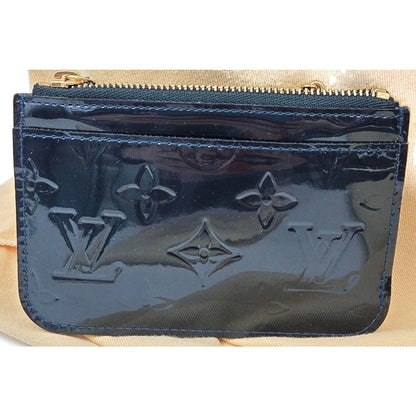 Louis Vuitton Melrose Avenue Monogram Vernis Bleu Nuit Bag Wallet Coin Pouch Set