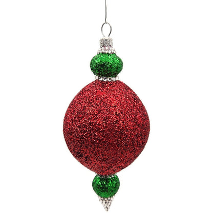 Patricia Breen Le Fleuron Holly Chameleon Red Glittered Christmas Tree Ornament