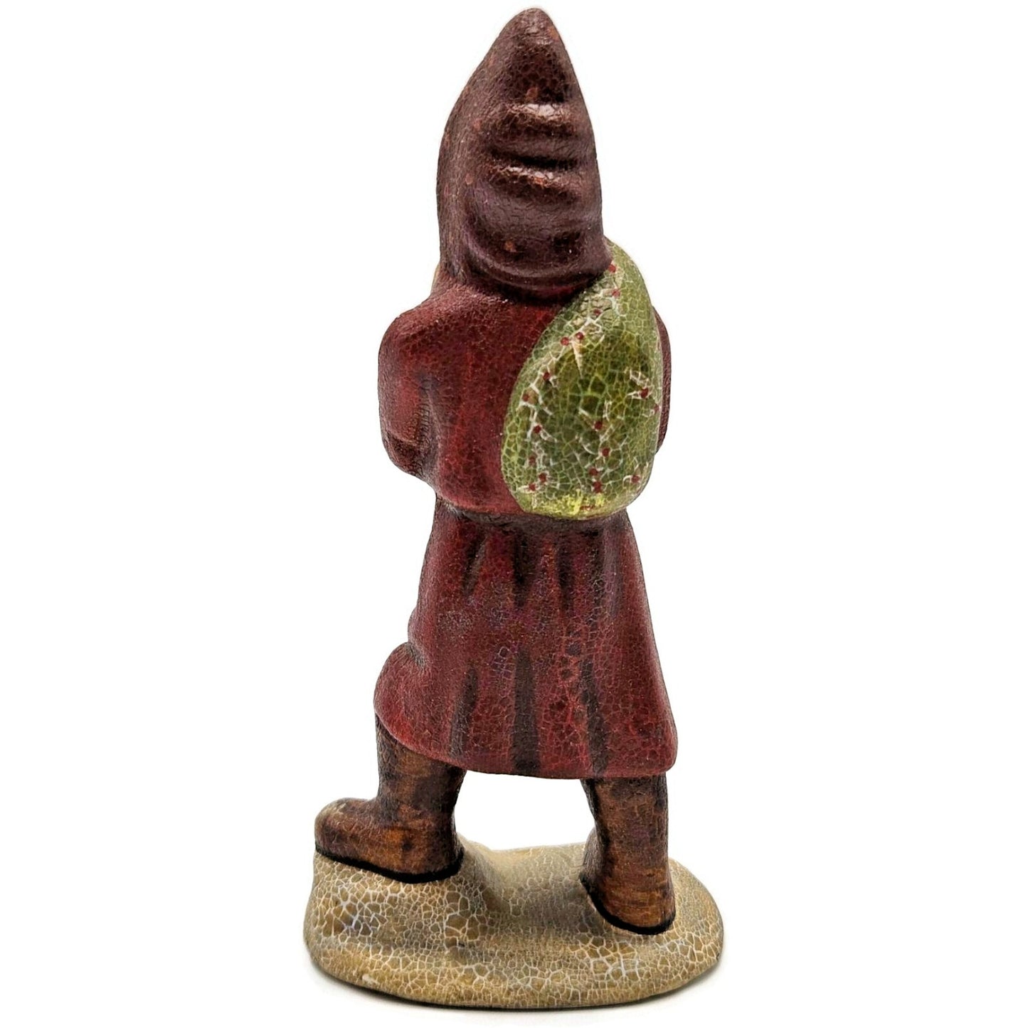Vaillancourt Striding Belsnickel With Bag Folk Art Chalkware Christmas Figurine
