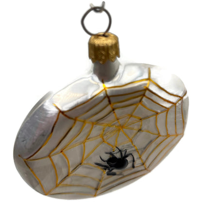 Christopher Radko Home Spun Black Spider in a Web Halloween Ornament 96-011-0