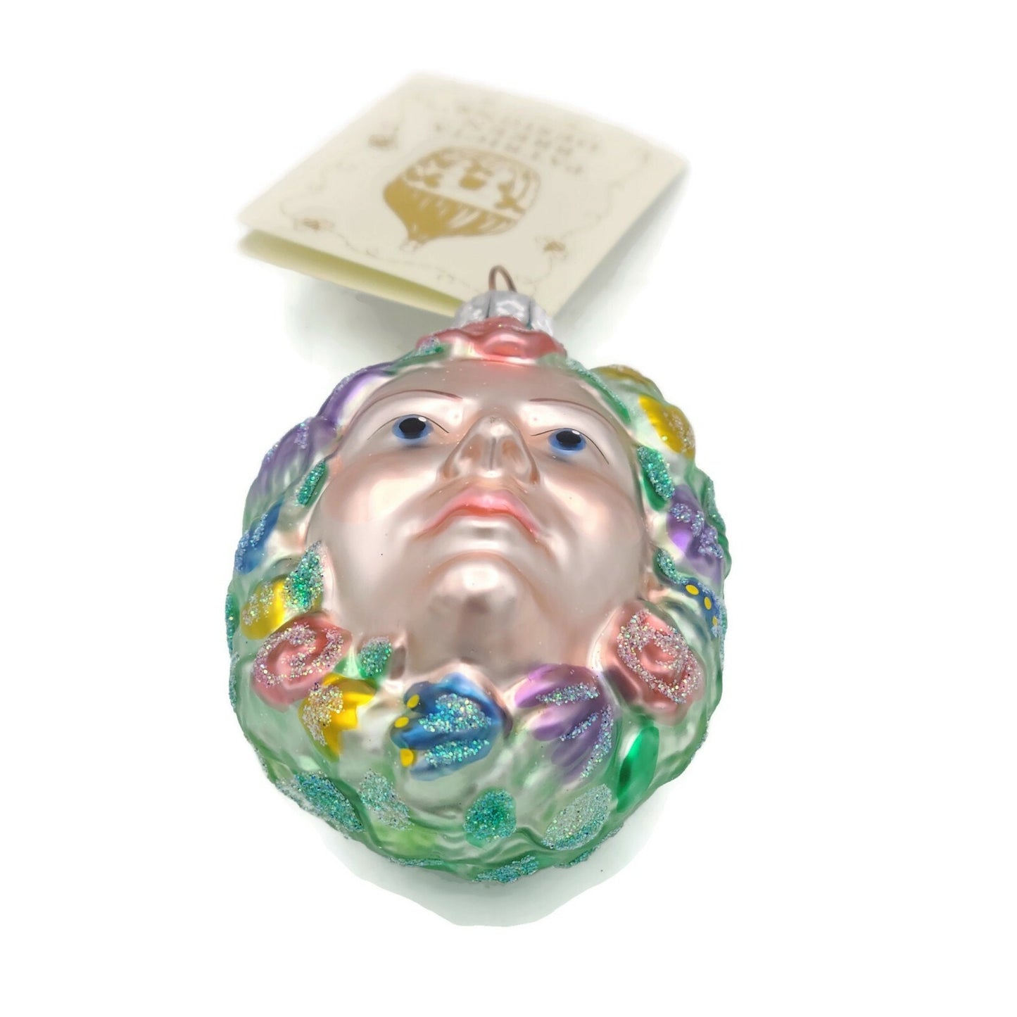 Patricia Breen Breath of Spring Salmon Rose Floral Christmas Holiday Ornament