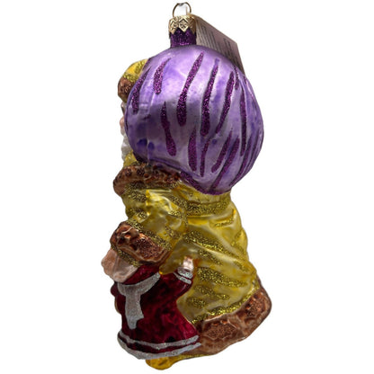 Larry Fraga Magical Santa Claus Yellow Glitter Series Christmas Tree Ornament