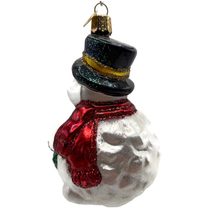 Old World Christmas Lumpy Snowman Wreath Merck Family Glass Holiday Ornament