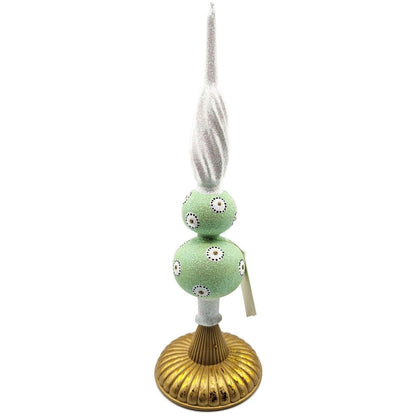 Patricia Breen Miniature Pastel Finial Green Christmas Tree Topper Ornament