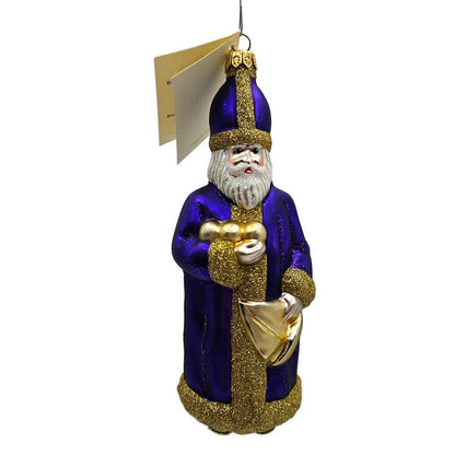 Patricia Breen Saint Nicholas Purple Glittered Folds of Coat Christmas Ornament