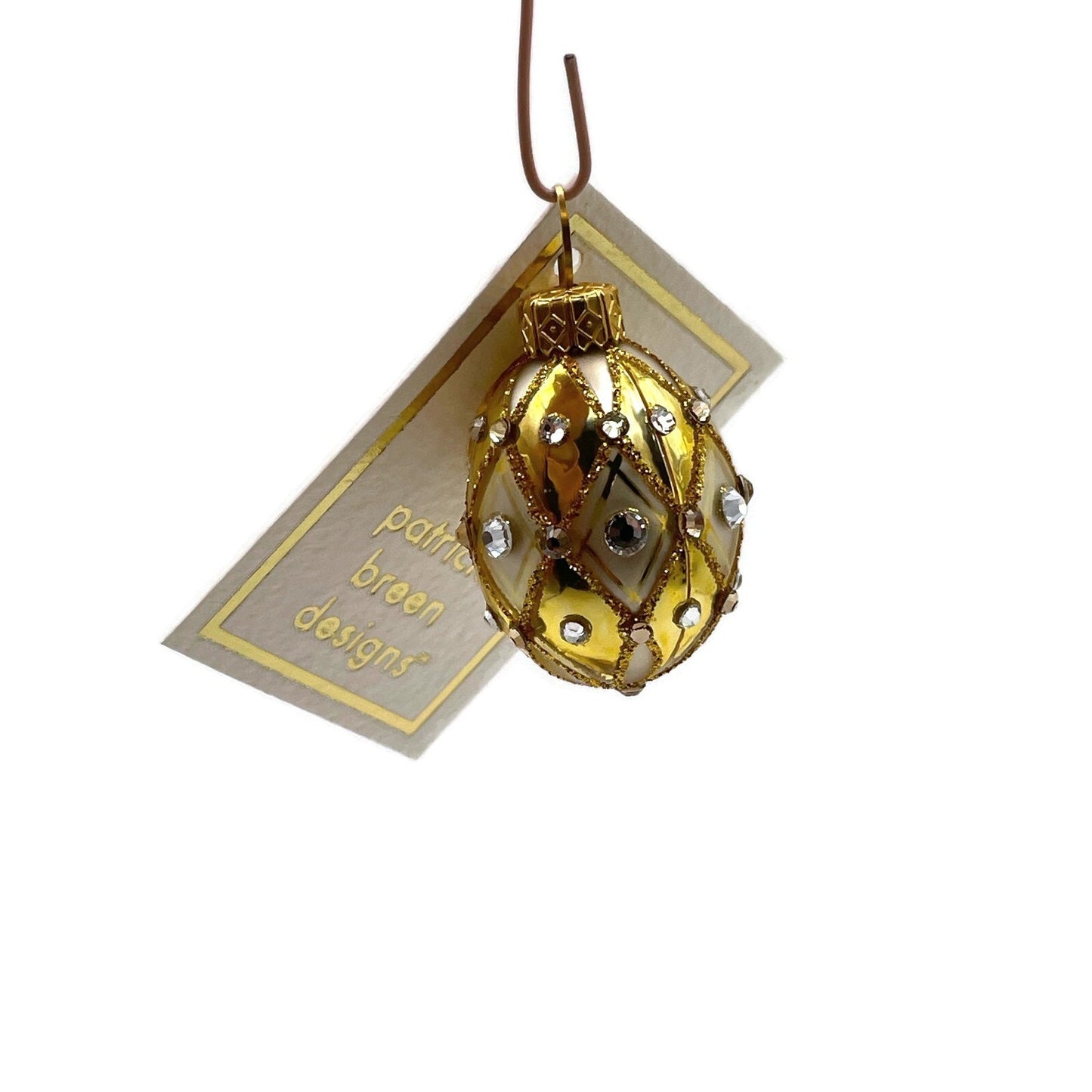 Patricia Breen Miniature Egg Grenelle Gold Easter Glass Christmas Ornament 5131