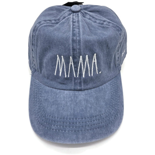 MAMA Baseball Cap Navy Blue Adjustable Hat New Denim Rae Dunn David and Young