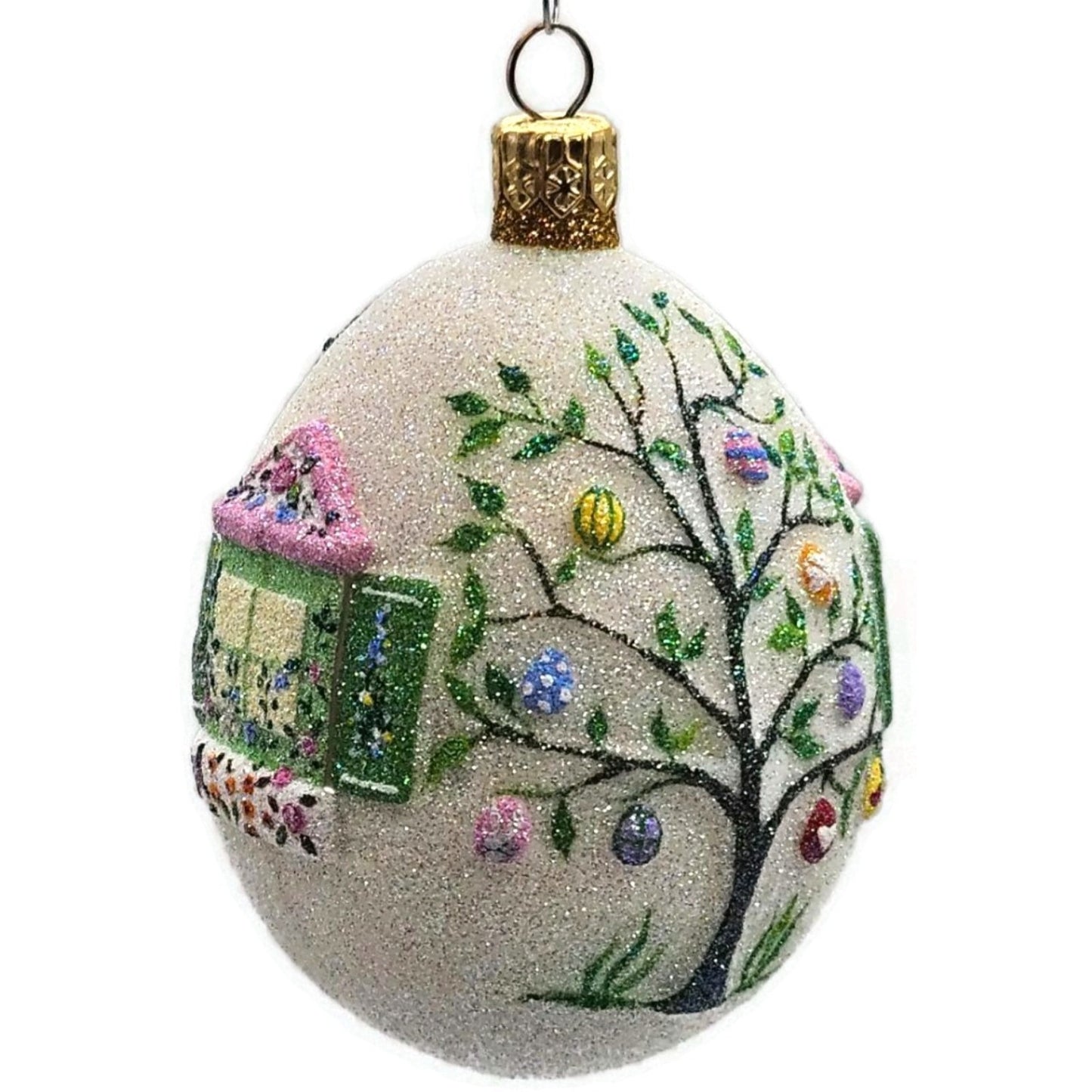 Patricia Breen Spring Egg House Bird Flowers Easter Topiary Christmas Ornament