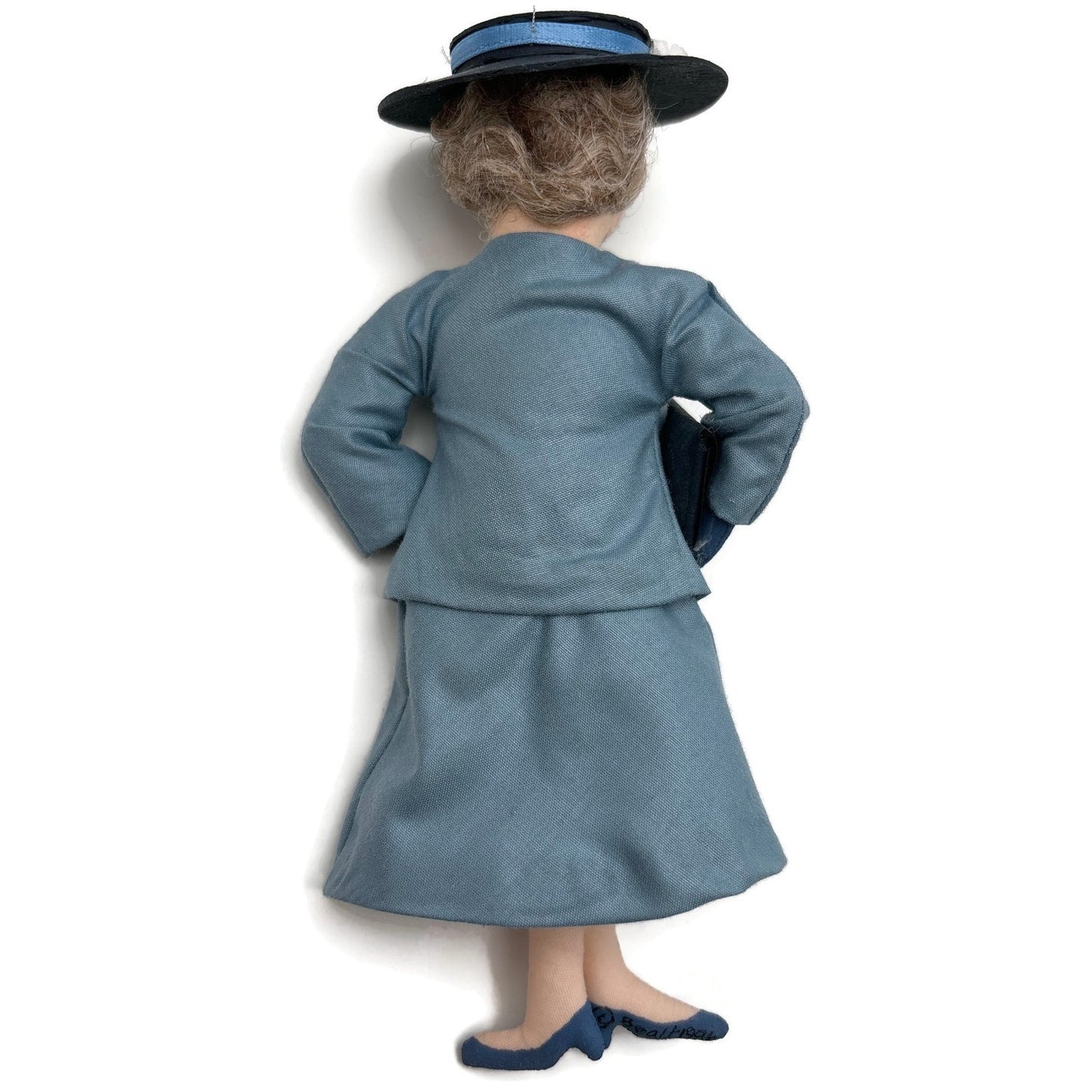 Gladys Boalt First Lady Eleanor Roosevelt Blue Fabric Christmas Ornament Signed