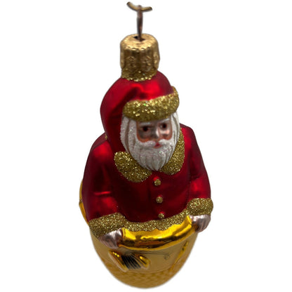 Patricia Breen Thimble Santa Glittered Sewing Seamstress Christmas Ornament