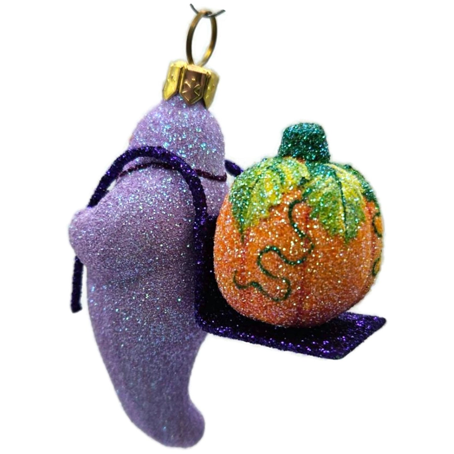 Patricia Breen Halloween Delivery Violet Purple Pumpkin Christmas Tree Ornament