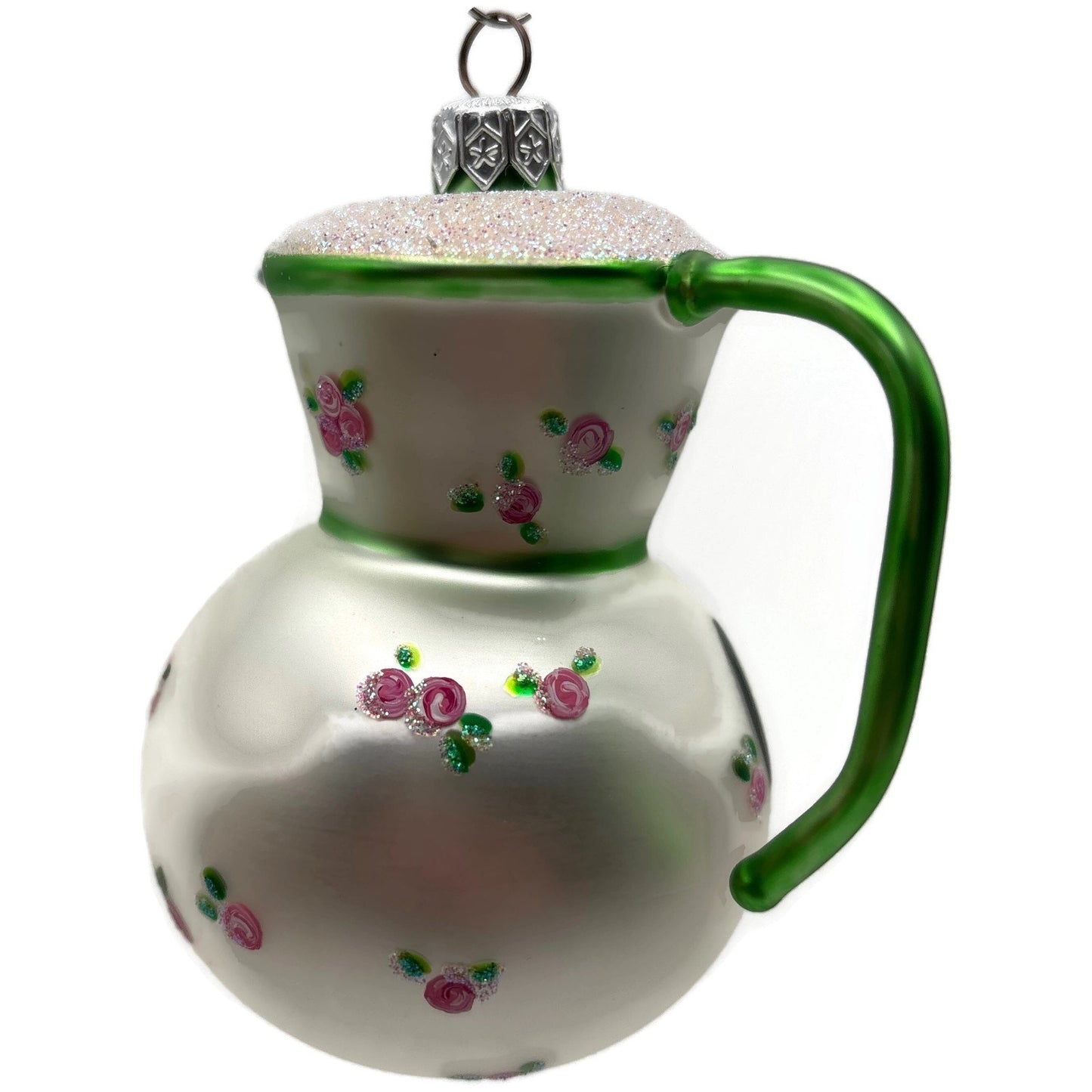 Patricia Breen Sweet Cream Pearl Green Pink Roses Spring Christmas Tree Ornament