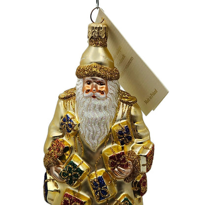 Patricia Breen Portobello Road Santa Gold Gifts Christmas Holiday Tree Ornament