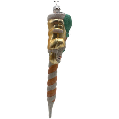 Patricia Breen Peppermint Santa Peach Striped Christmas Ornament Peachtree Place