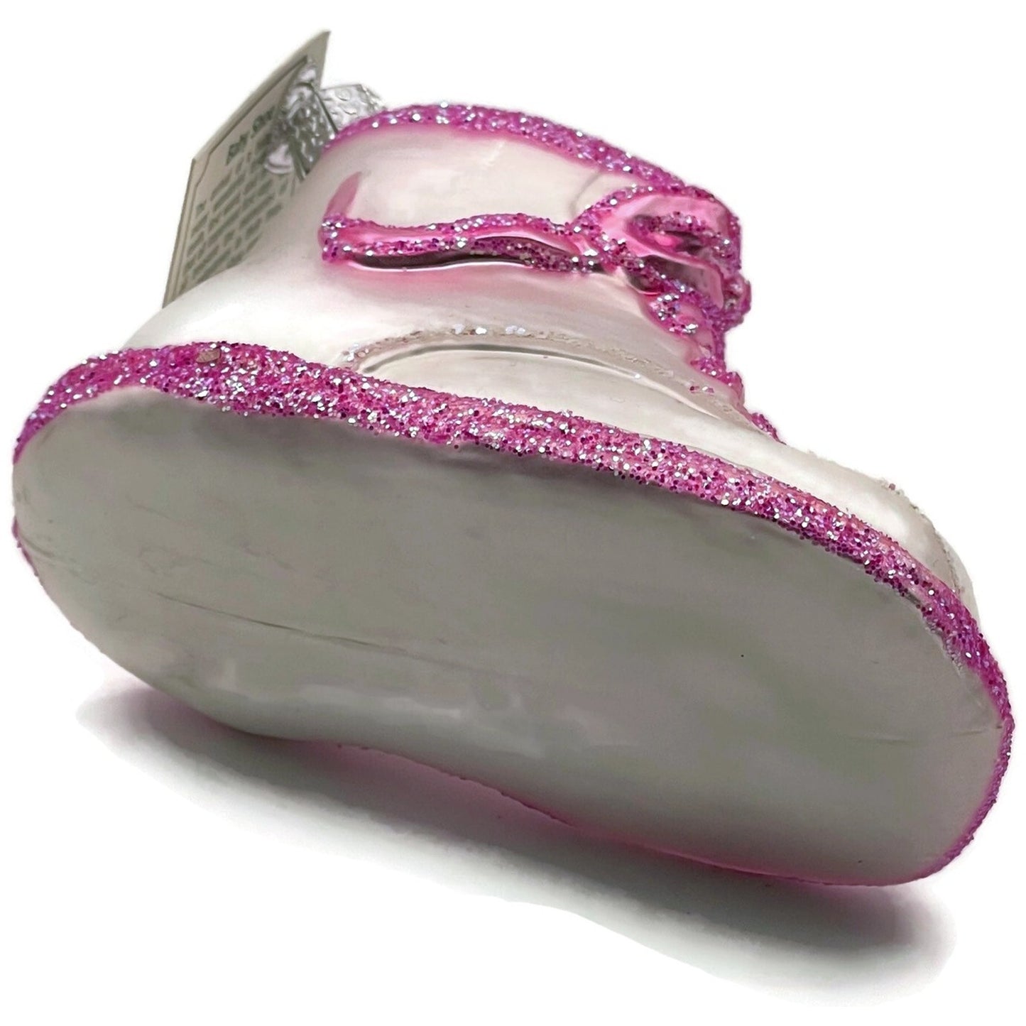 Baby Girl Shoe Ornament Pearl Pink Old World Christmas Holiday Tree Ornament OWC