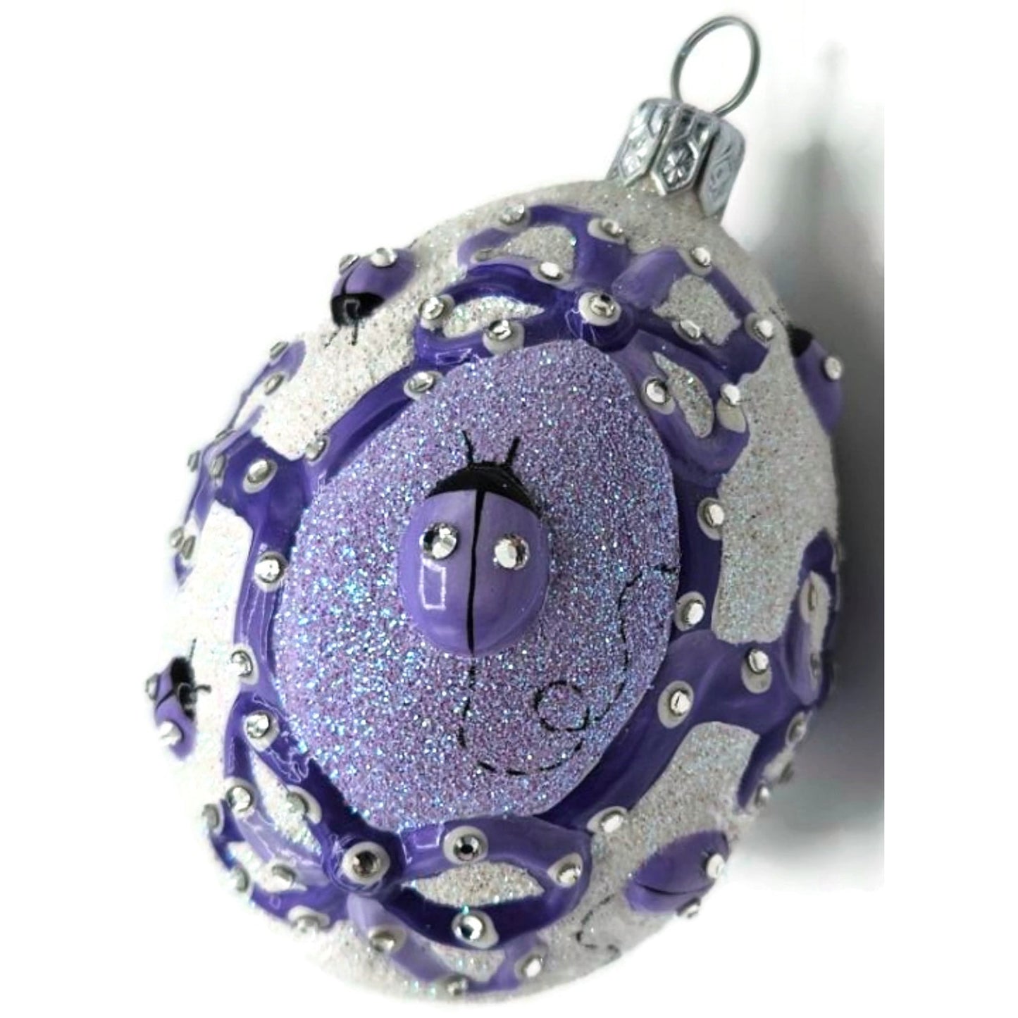 Patricia Breen Beribboned Egg Ladybugs Violet Easter Egg Purple Tree Ornament