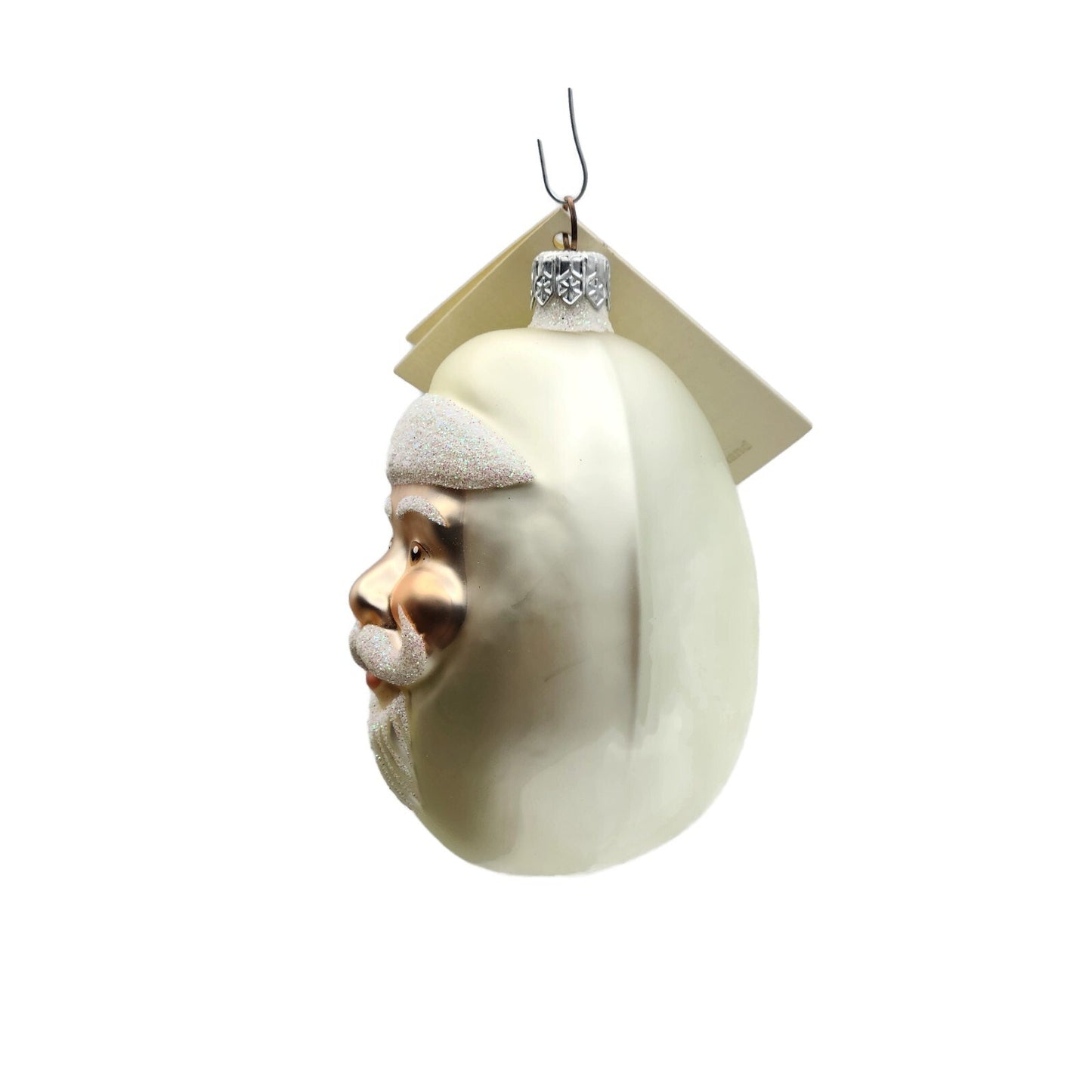 Patricia Breen Jelly Bean Santa Claus Pearl White Matte Christmas Tree Ornament