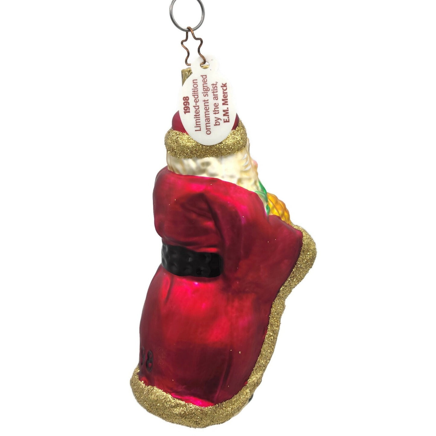 Inge Glass Ornament Bountiful Santa Claus Old World Christmas EM Merck Signed