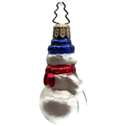 Snowman Red Scarf Polka Dot Green Gloves Christmas Tree Ornament