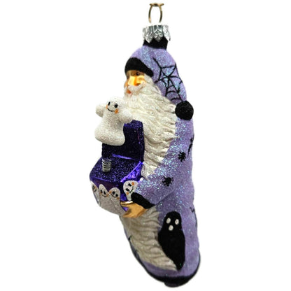 Patricia Breen Jack in the Box Santa Lavender With Ghost Halloween Ornament NM