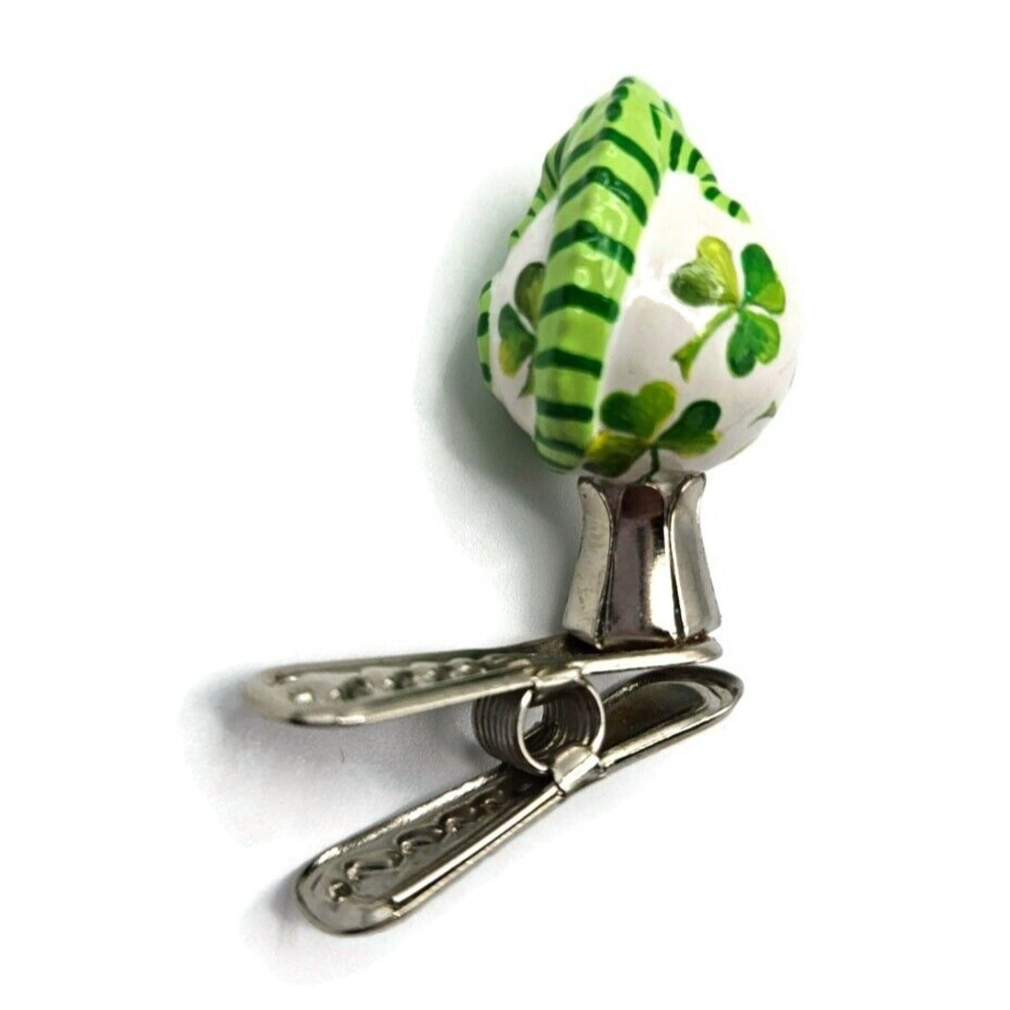 Patricia Breen Petite Miniature Chameleon Lucky Shamrock Christmas Clip Ornament