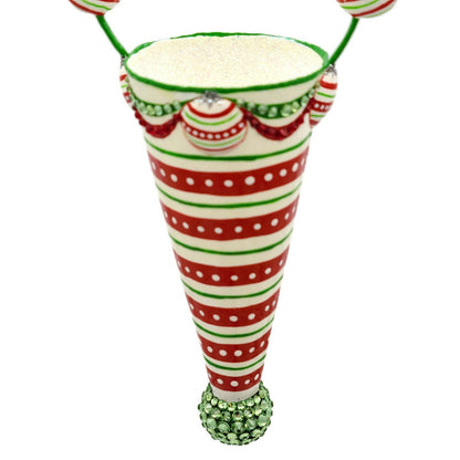 Patricia Breen Winter Cornucopia Horizontal Stripes Christmas Holiday Ornament