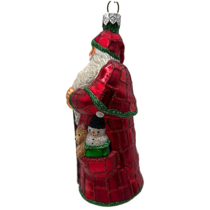 Patricia Breen Patchwork Santa Red Bear Snowman Candy Canes Christmas Ornament