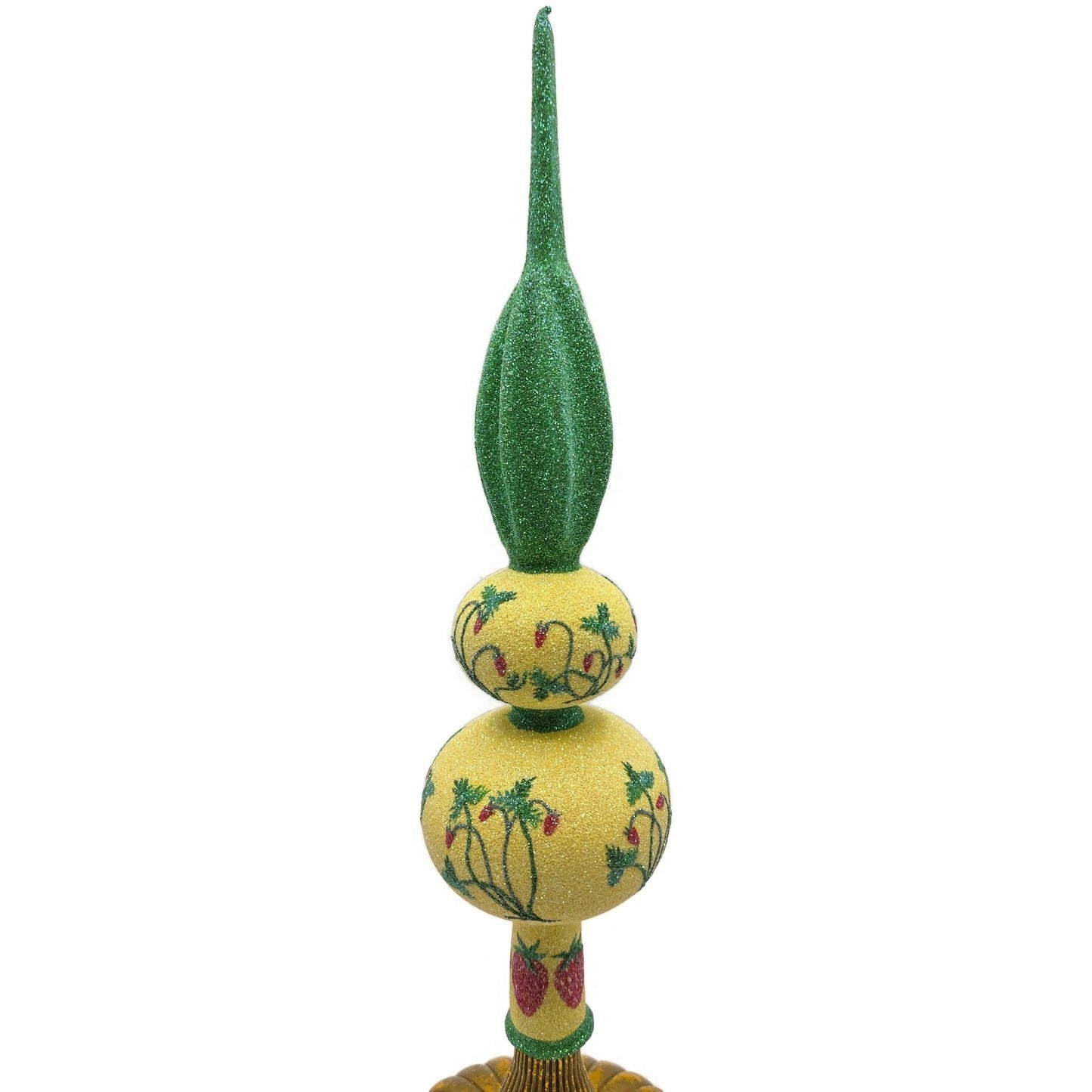 Patricia Breen Wild Strawberry Finial Fruit Yellow Green Christmas Tree Topper
