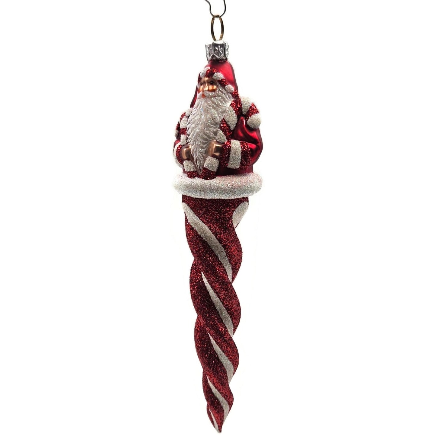 Patricia Breen Santa Sopel Red White Candy Cane Spiral Christmas Tree Ornament
