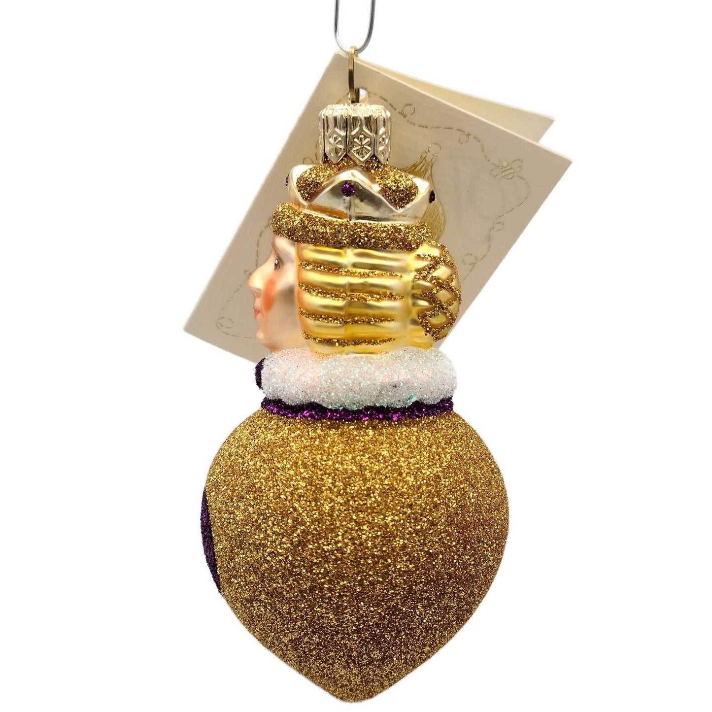 Patricia Breen Miniature Queen of Hearts Fuchsia Gold Christmas Tree Ornament