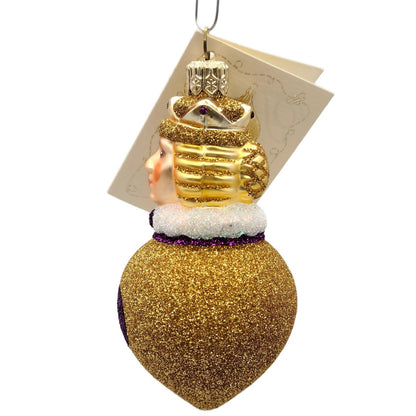 Patricia Breen Miniature Queen of Hearts Fuchsia Gold Christmas Tree Ornament