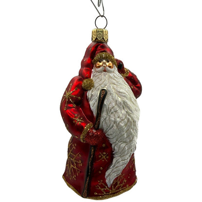 Patricia Breen Santa For Jason Gold Snowflakes Red Christmas Tree Ornament NM