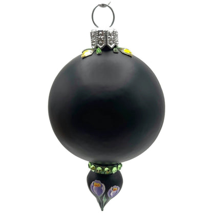 Patricia Breen Memento Reflector Botanical Black Petite Drop Christmas Ornament