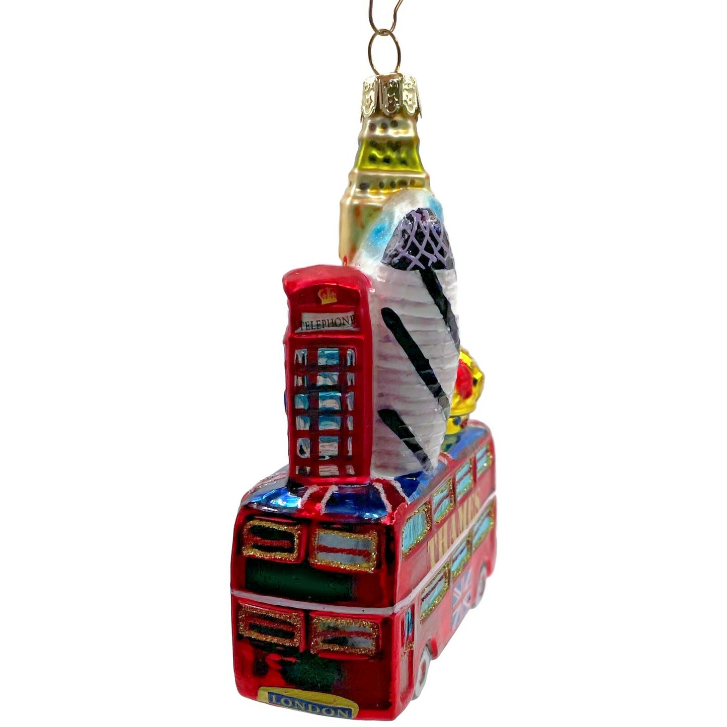 Ornament London England Thames Double Decker Bus Travel Christmas Tree Decor
