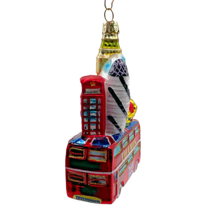 Ornament London England Thames Double Decker Bus Travel Christmas Tree Decor