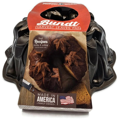 Bundt Harvest Leaves Cake Pan Non Stick 9 Cup Heavy Cast Aluminum Nordic Ware