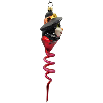 Christopher Radko Spiral Swirl Cat Hat Halloween Christmas Ornament 99-070-0