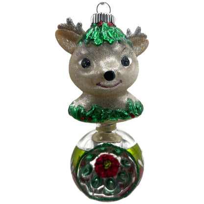 Christopher Radko Shiny Brite Holiday Splendor Santa Deer Christmas Ornament Set