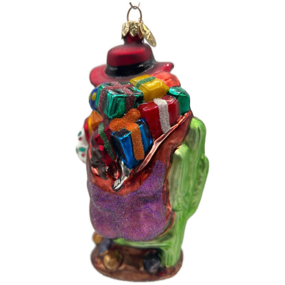 Christopher Radko Cowboy Santa Boots Christmas Tree Ornament Glass 00-QVC-2