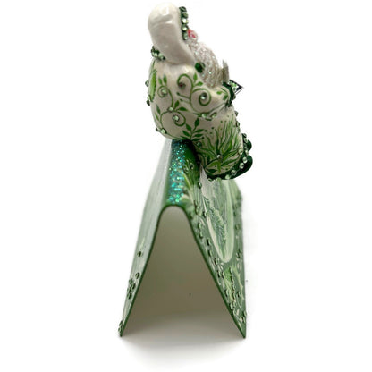 Patricia Breen Joycean Claus Chinoiserie Green Free Standing Christmas Ornament