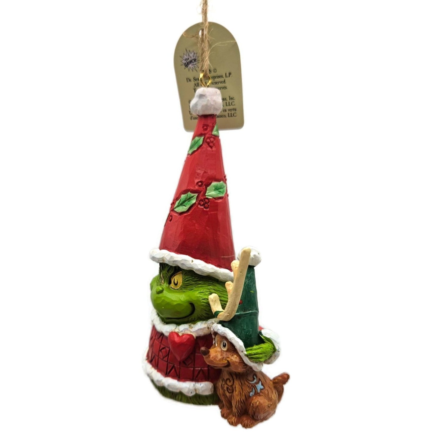 Jim Shore Dr. Seuss Grinch Gnome with Max Dog Enesco Christmas Ornament 6015228