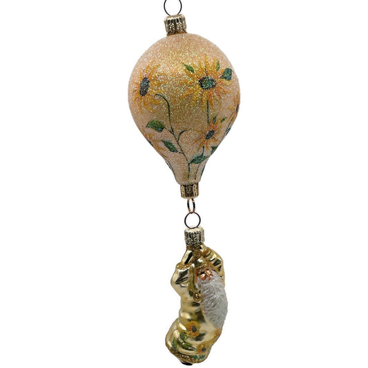Patricia Breen Into the Blue Santa Claus Sunflowers Spring Christmas Ornament