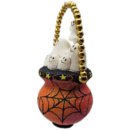 Patricia Breen Ghostly Cauldron Moons Orange Stars Halloween Christmas Ornament