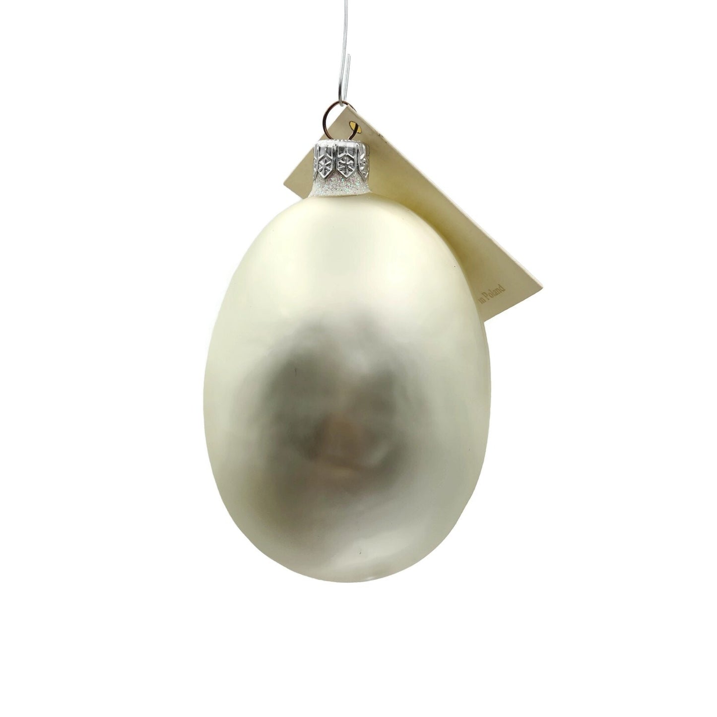 Patricia Breen Jelly Bean Santa Claus Pearl White Matte Christmas Tree Ornament