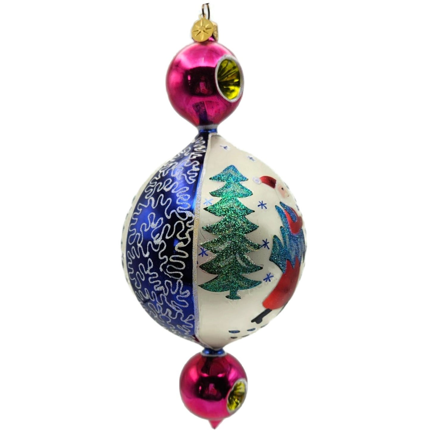 Christopher Radko Blue Lucy Reflector Drop Christmas Tree Ornament 00-1409-0