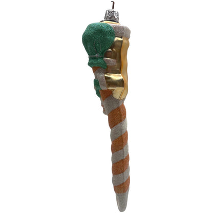 Patricia Breen Peppermint Santa Peach Striped Christmas Ornament Peachtree Place