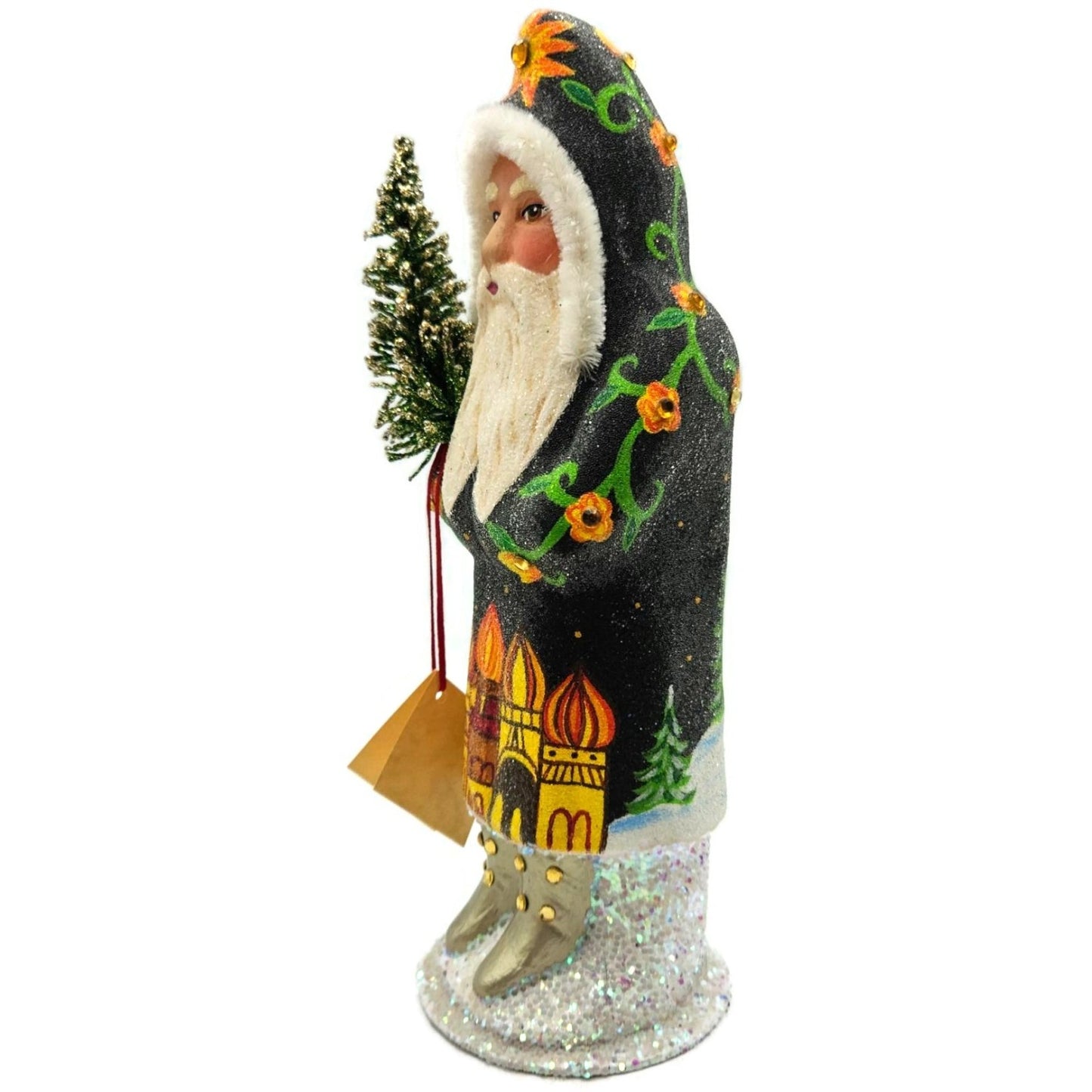 Ino Schaller Russian Fable Orange Black Paper Mache Candy Container Limited CATZ